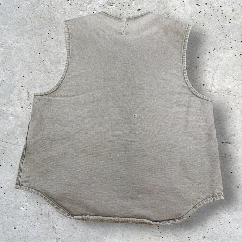 Vintage Carhartt V13 DES Sherpa Lined Canvas Vest Mens Medium Distressed Faded - Picture 2 of 10